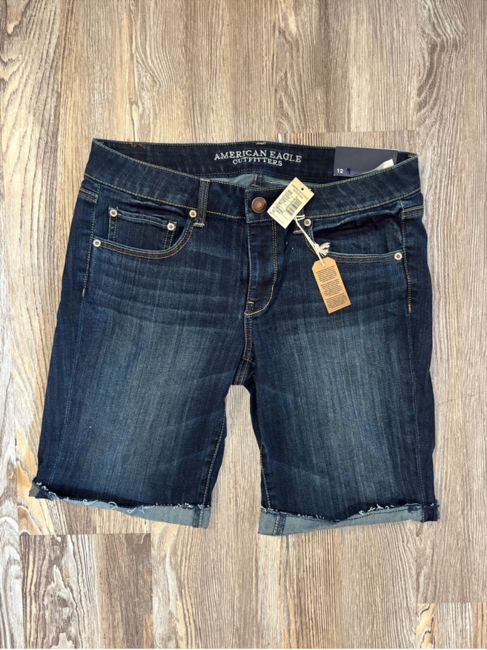 American Eagle Outfitters Indigo Dark Blue skinny Denim Bermuda Shorts